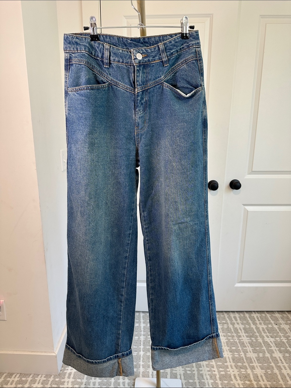 Cider Wide-Leg Denim Jeans in Blue Wash